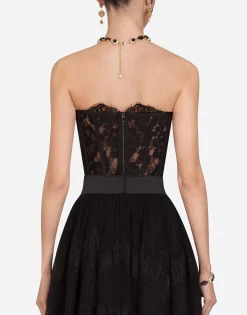 Short galloon lace bustier