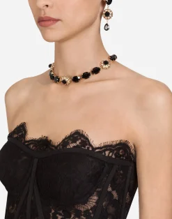 Short galloon lace bustier