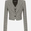 Short houndstooth jacket with vest