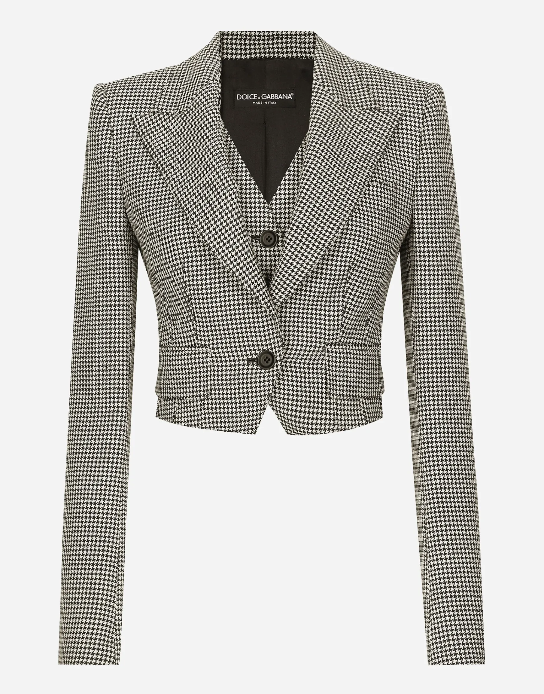 Short houndstooth jacket with vest