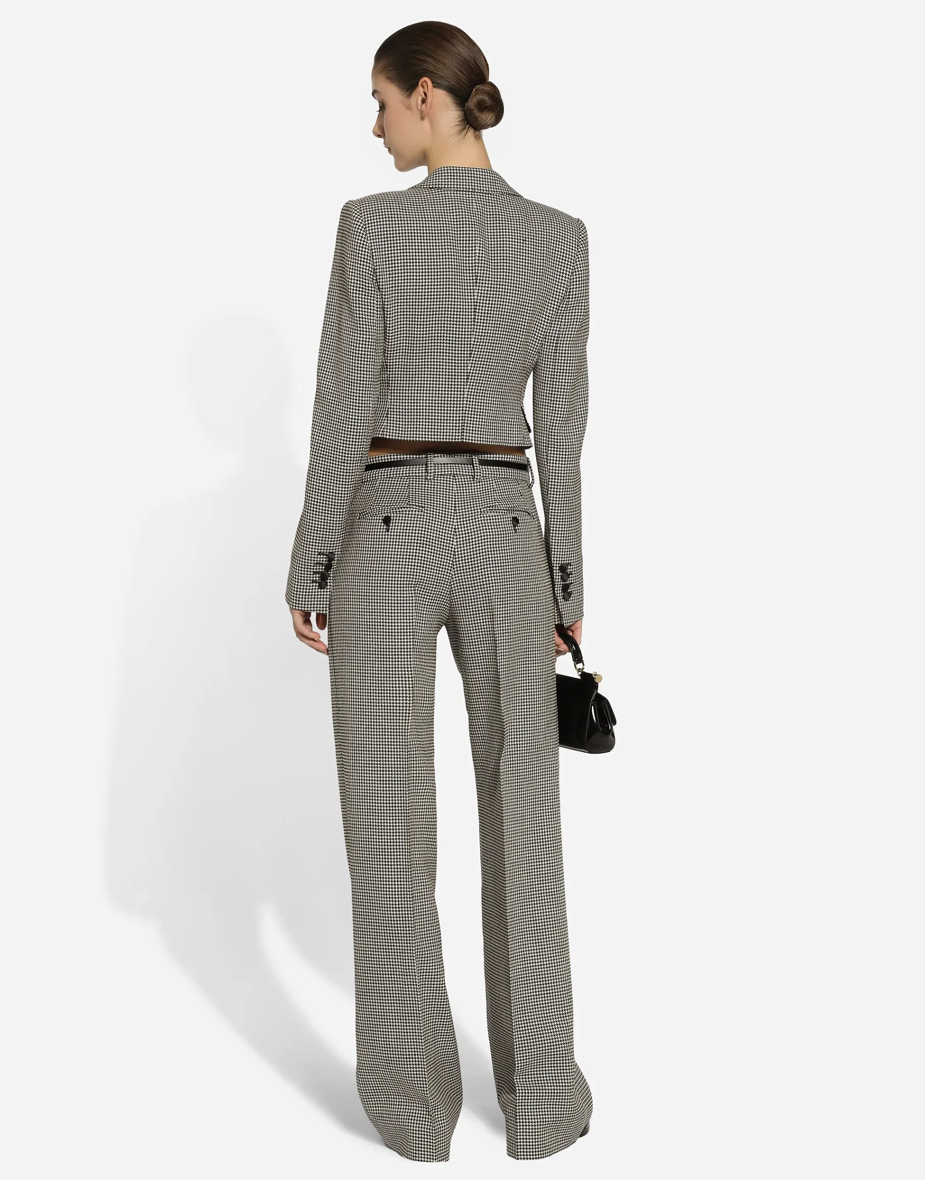 Short houndstooth jacket with vest