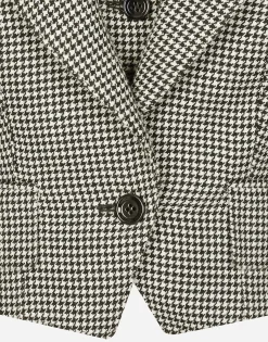Short houndstooth jacket with vest