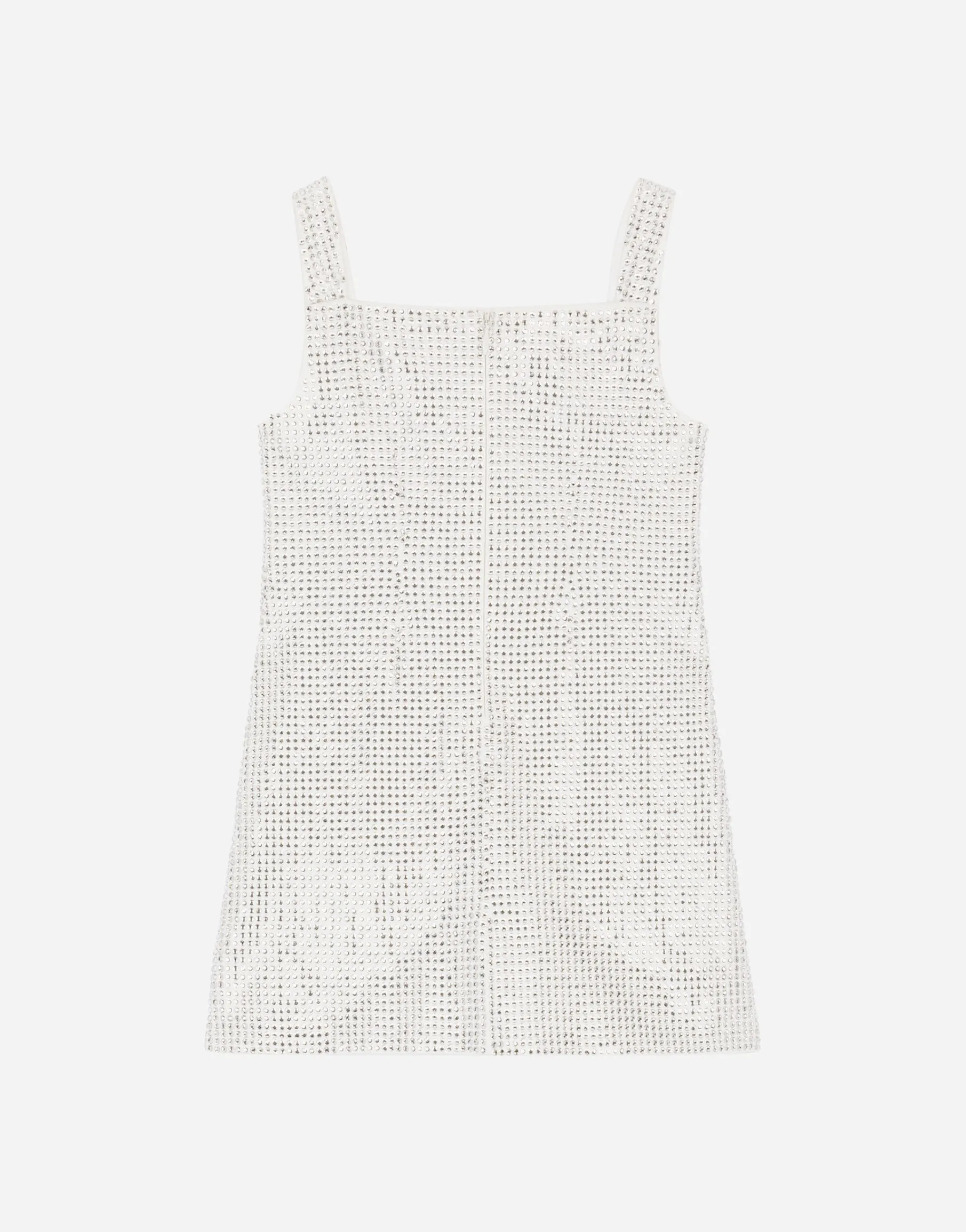 Short interlock dress with fusible rhinestones