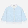 Short jacket with all-over logo print
