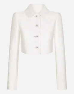 Short jacquard jacket with all-over DG logo