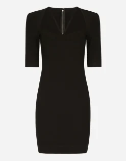 Short jersey dress with 3/4 sleeves