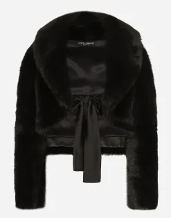 Short lambskin jacket with belt