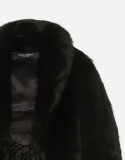 Short lambskin jacket with belt