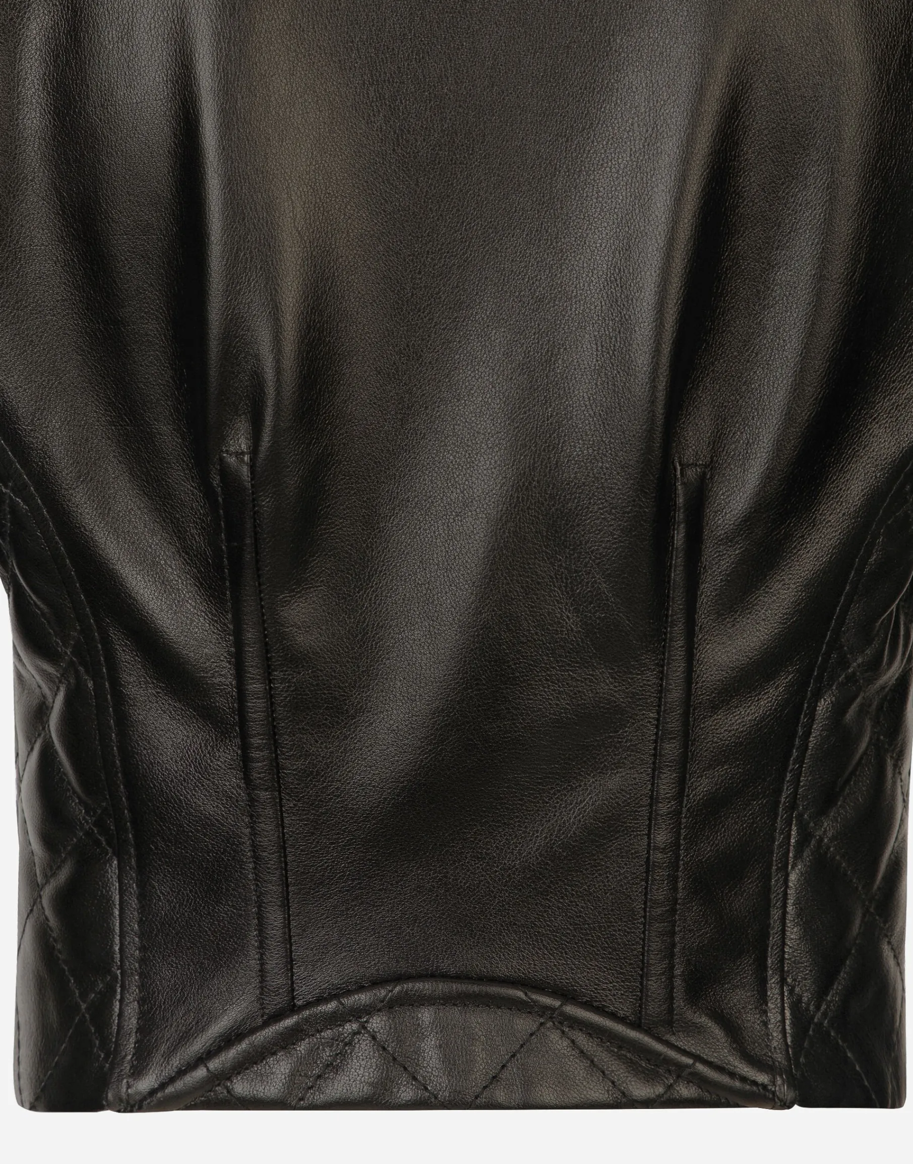 Short leather biker jacket