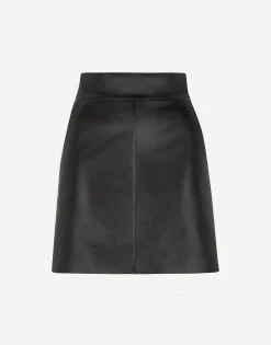 Short leather skirt