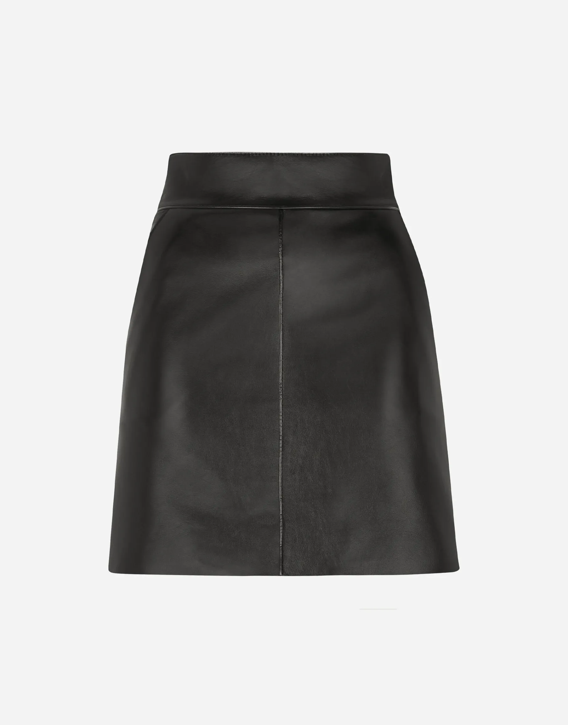 Short leather skirt
