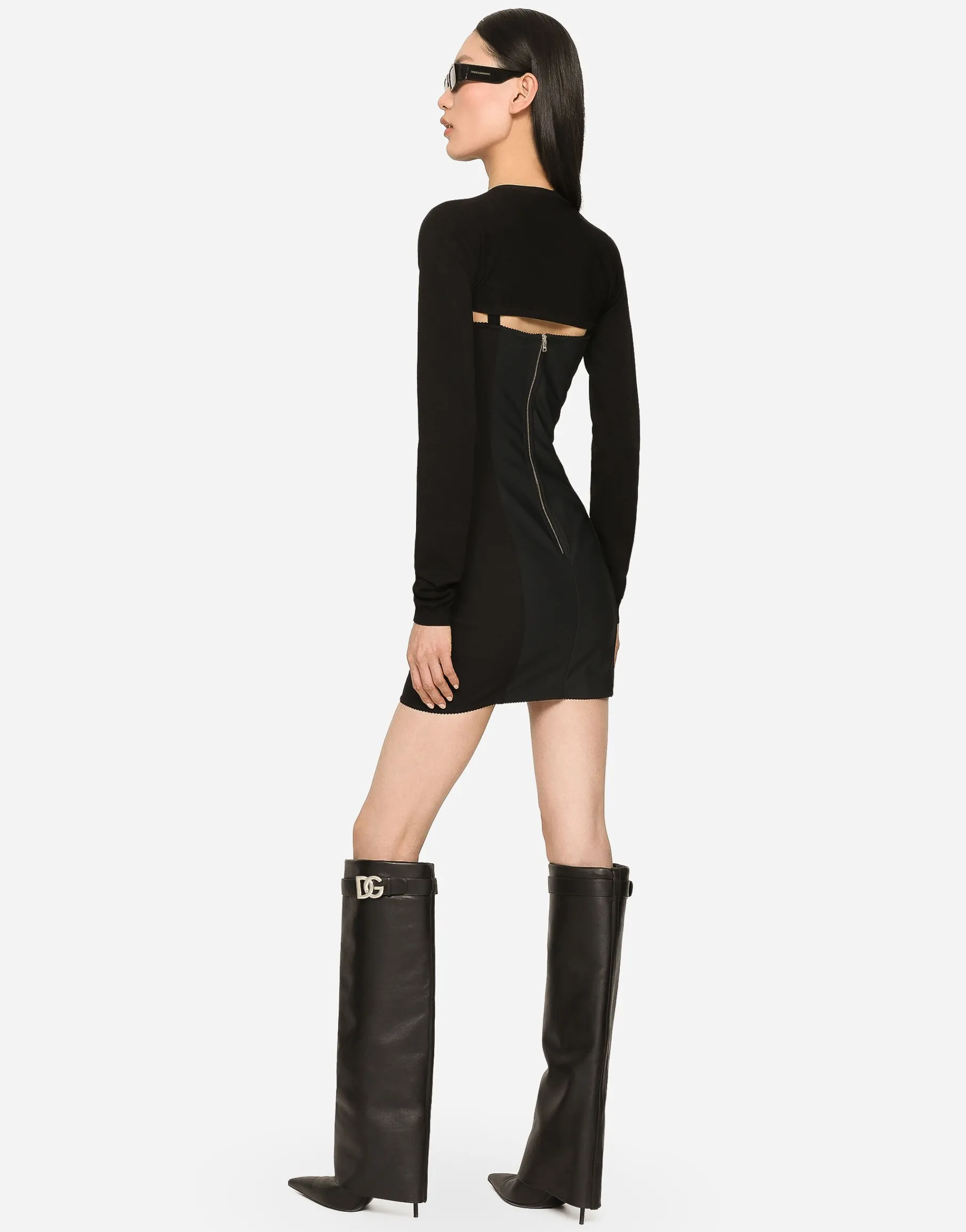 Short light technical jersey dress