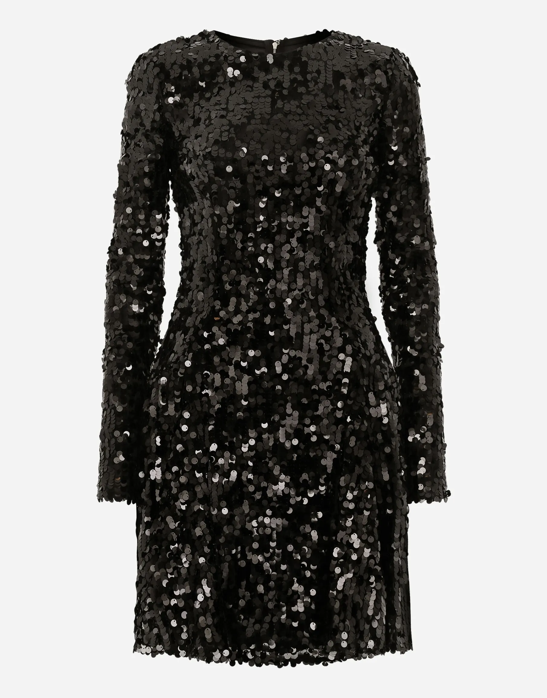 Short long-sleeved sequined dress