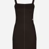 Short Milano rib dress with DG logo