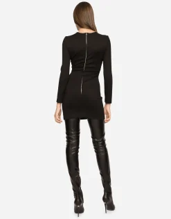 Short Milano rib dress with DG logo