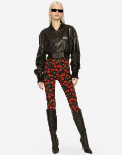Short nappa leather bomber jacket with Dolce&Gabbana tag