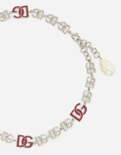 Short necklace with DG multi-logo