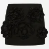 Short Ottoman skirt with floral appliqué