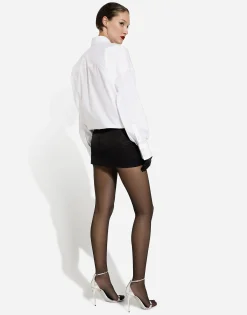Short Ottoman skirt with floral appliqué