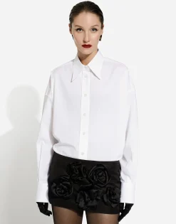 Short Ottoman skirt with floral appliqué