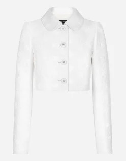 Short quilted jacquard jacket with DG logo