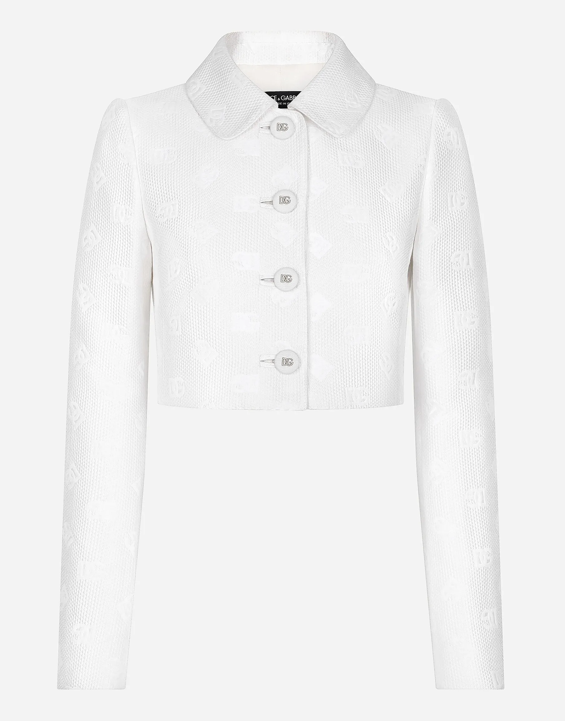 Short quilted jacquard jacket with DG logo