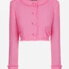 Short raschel tweed jacket