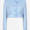 Short raschel wool tweed jacket