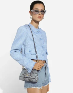 Short raschel wool tweed jacket