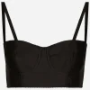 Short satin and marquisette corset