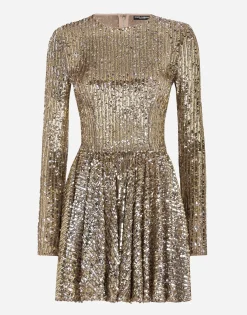 Short sequined dress with circle skirt