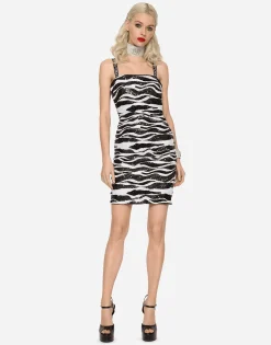 Short sequined dress with draping
