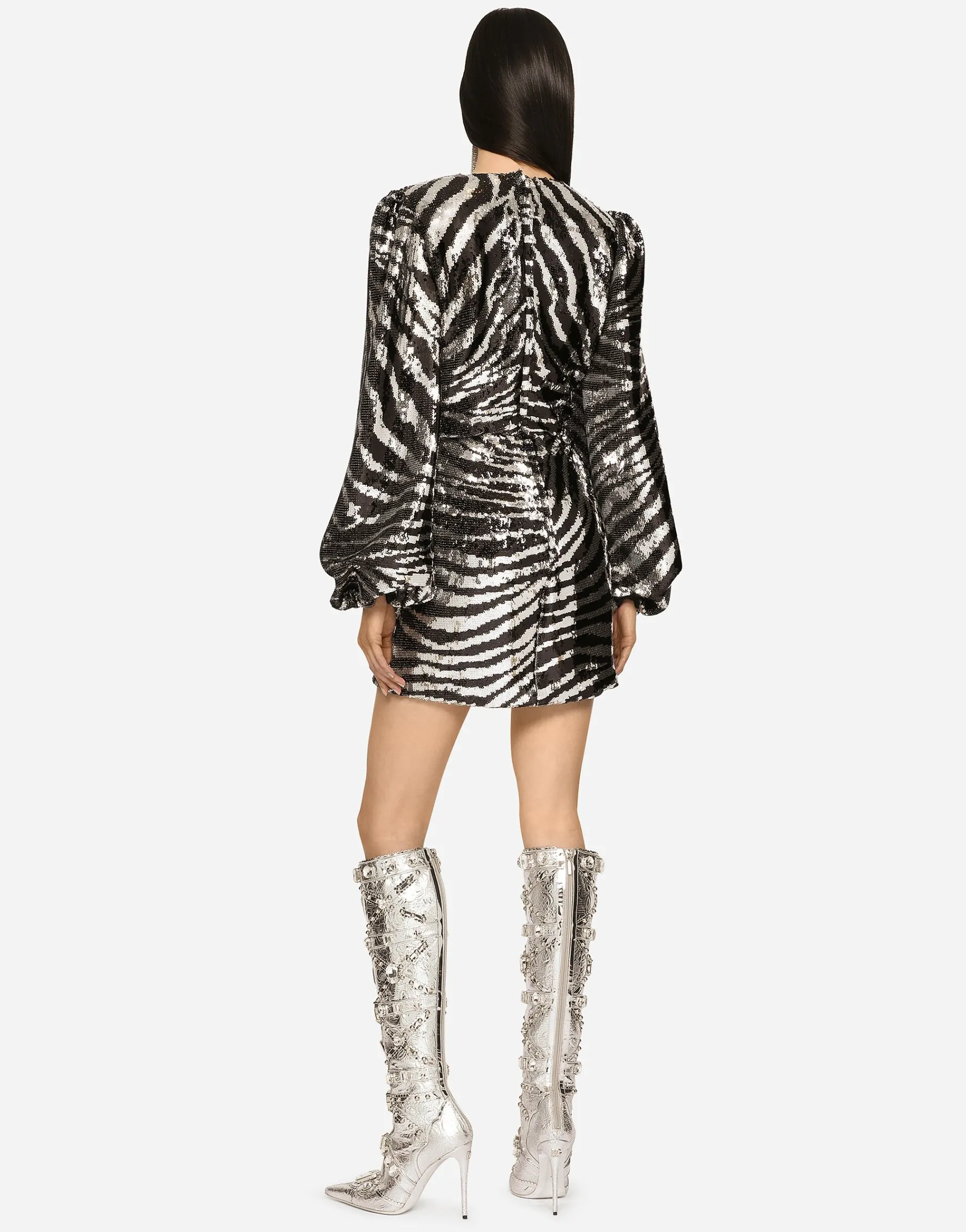 Short sequined wrap dress