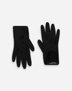 Short silk satin gloves
