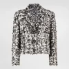 Short single-breasted jacket with sequin embellishment