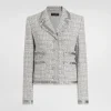 Short single-breasted lamé bouclé jacket