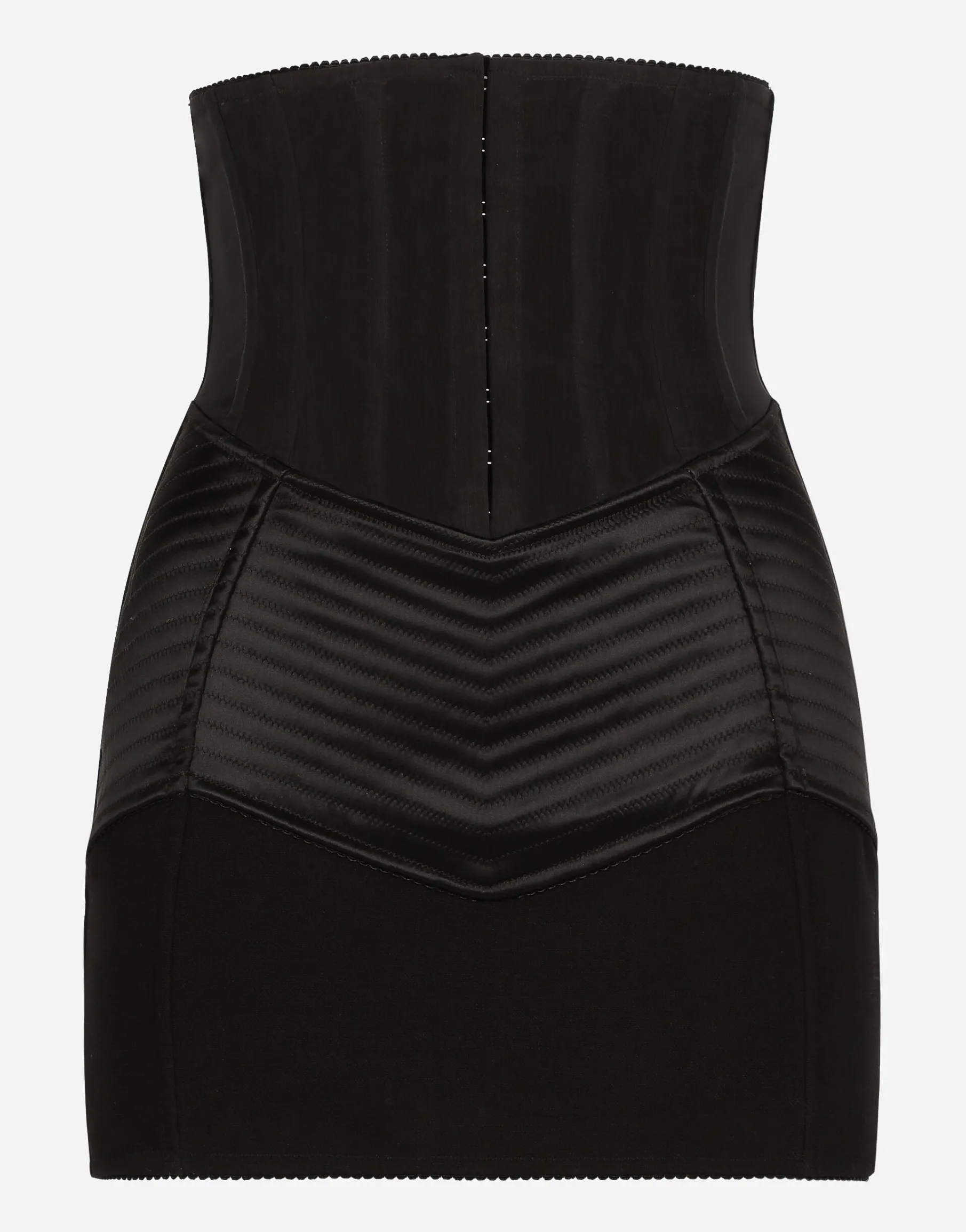 Short skirt with corset belt detail
