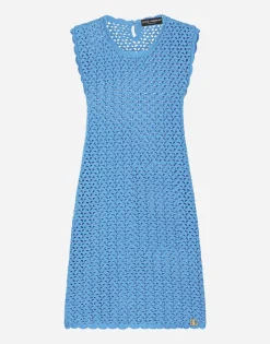 Short sleeveless crochet dress