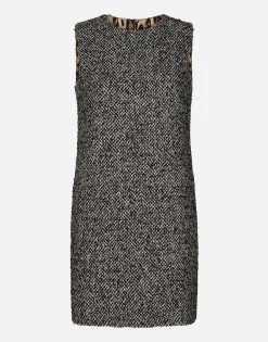 Short speckled tweed A-line dress