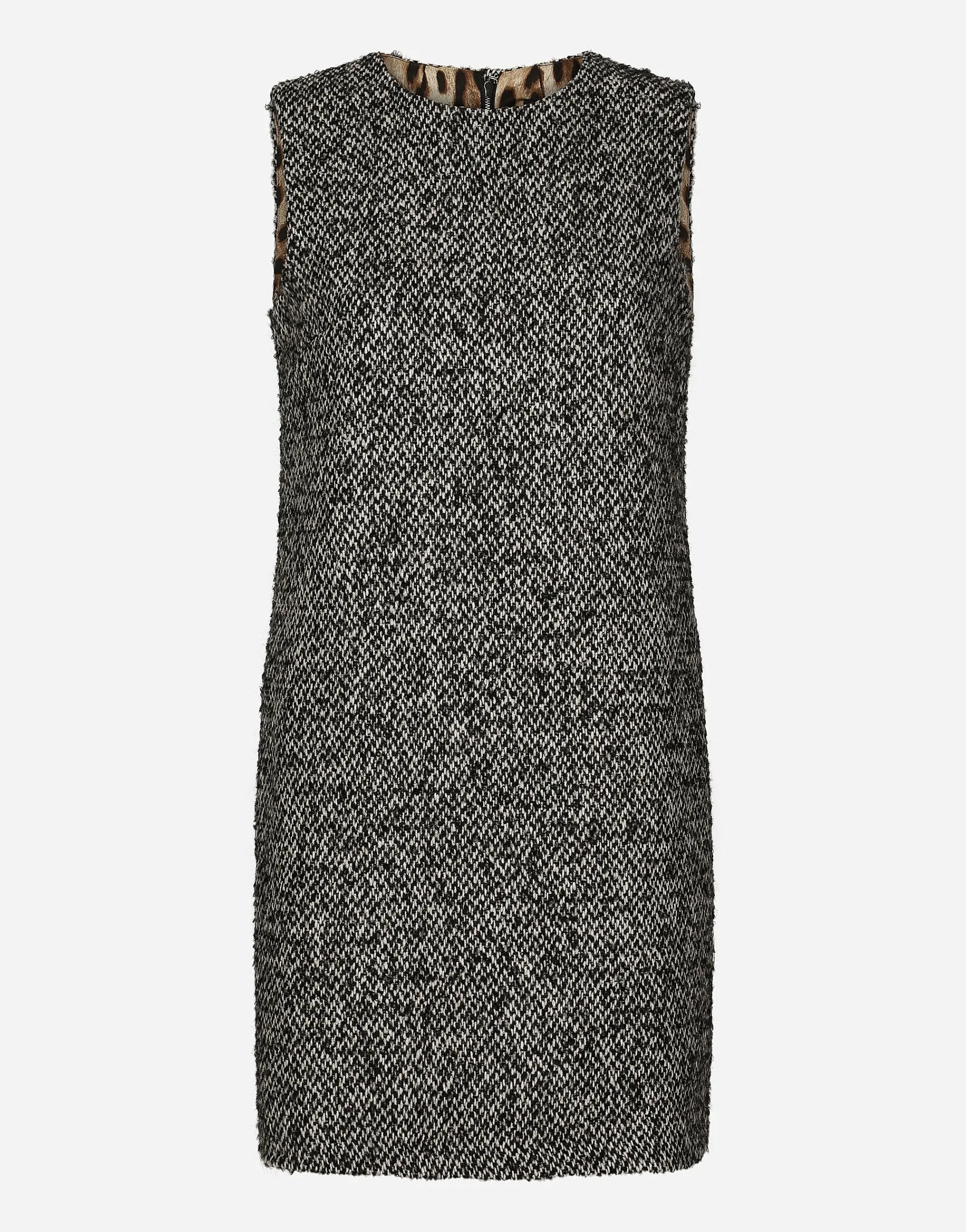 Short speckled tweed A-line dress