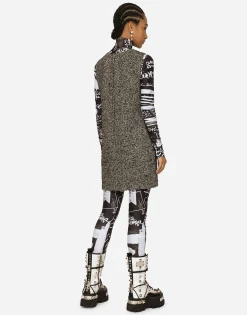 Short speckled tweed A-line dress