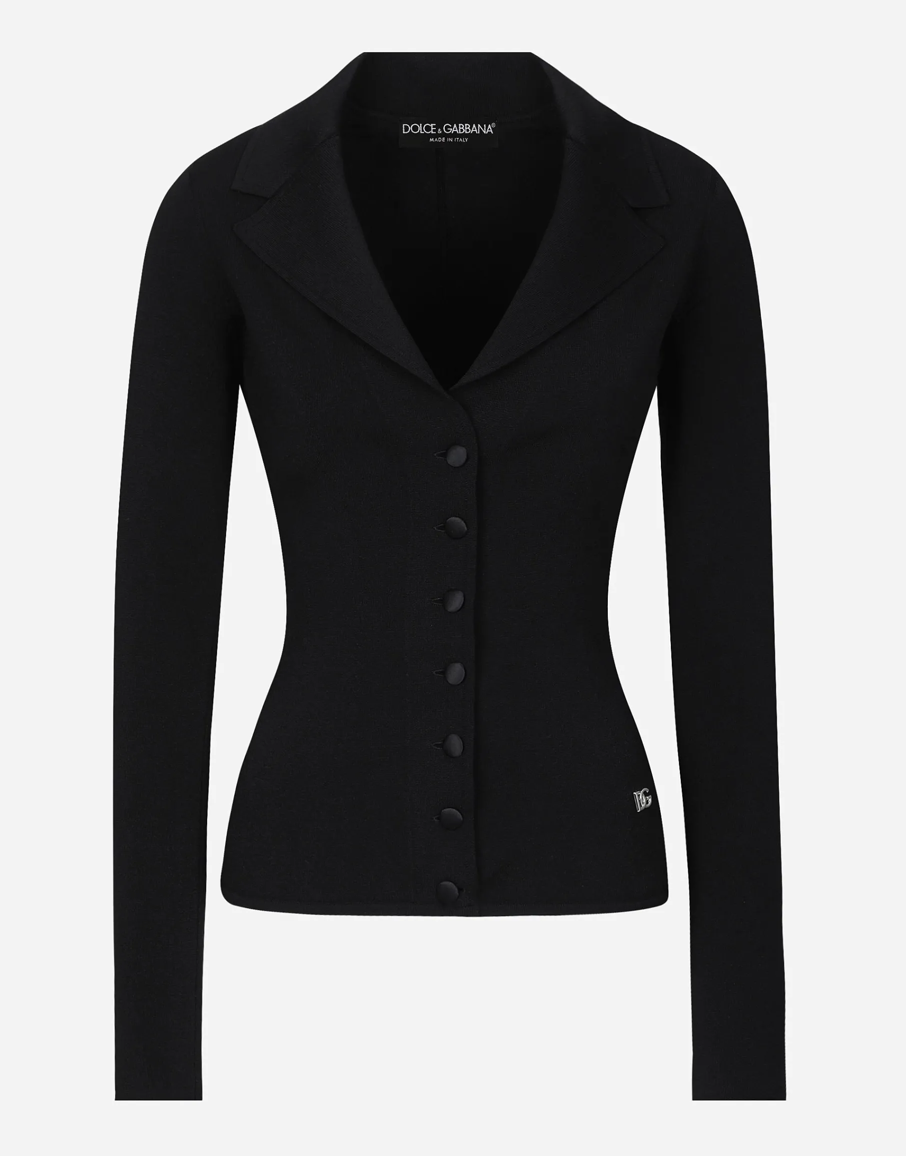 Short stretch viscose knit jacket with DG logo