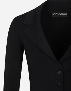 Short stretch viscose knit jacket with DG logo