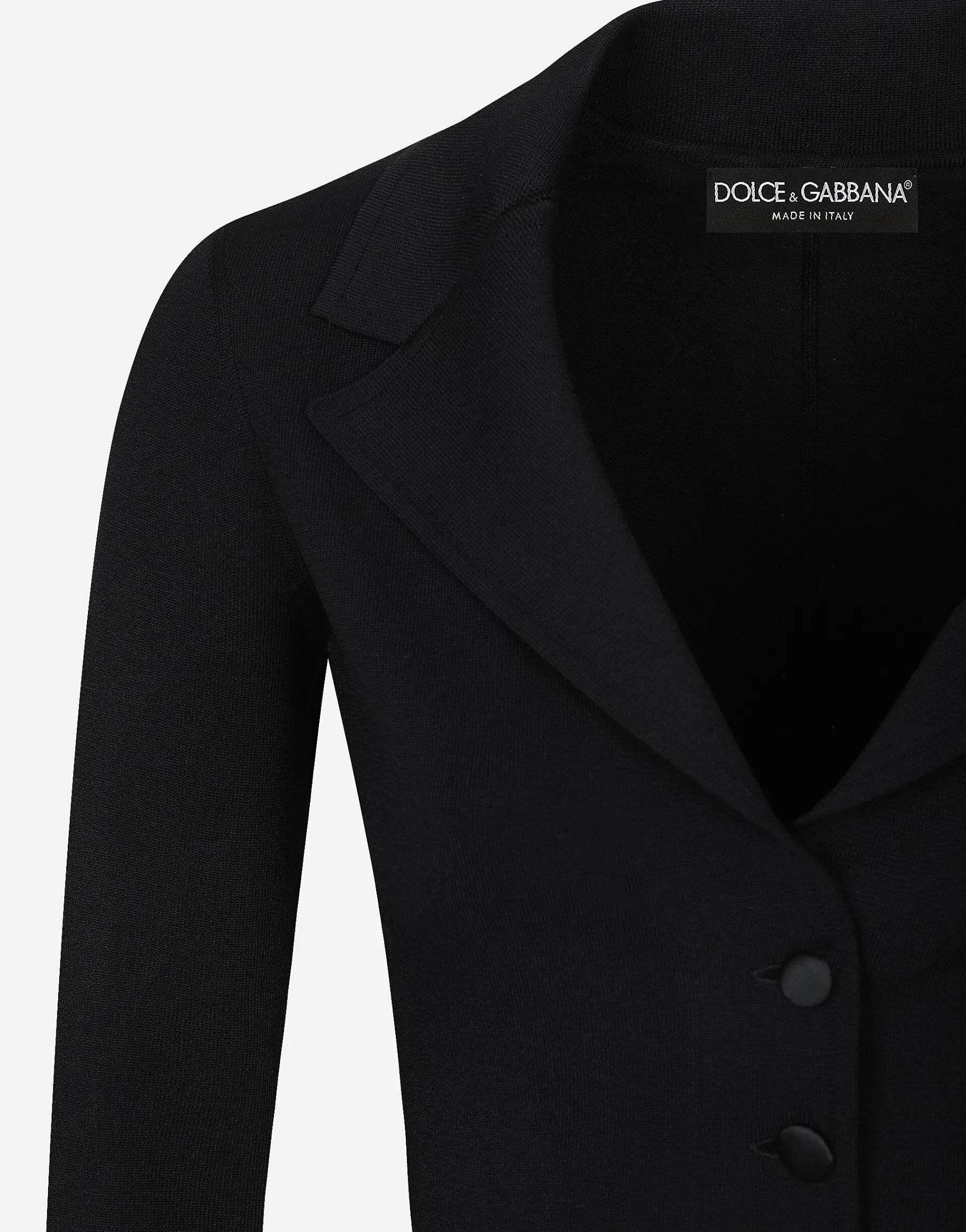 Short stretch viscose knit jacket with DG logo