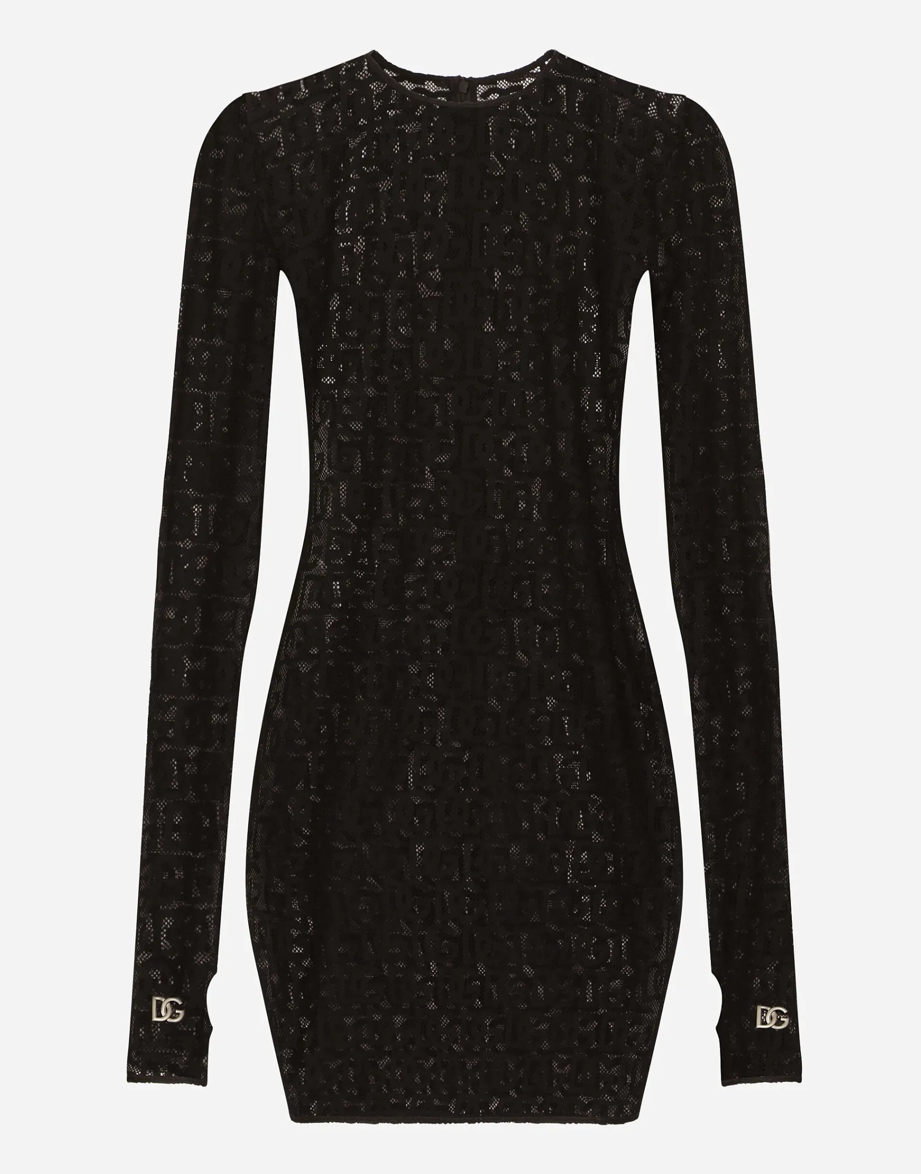 Short tulle dress with all-over DG logo