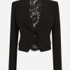 Short wool and cordonetto lace jacket