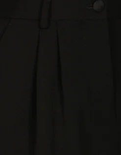 Short wool gabardine tuxedo skirt