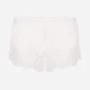 Shorts in satin with lace
