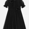 Short-sleeved chiffon dress
