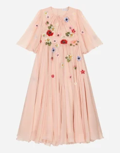 Short-sleeved chiffon dress